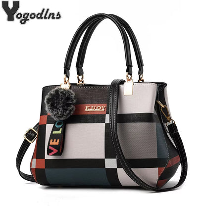 Elegant Designer Handbags Women Bags Messenger PU Leather Crossbody Bags Hairball Tassen Girls Shoulder Bag Top-Hand Tote Bag