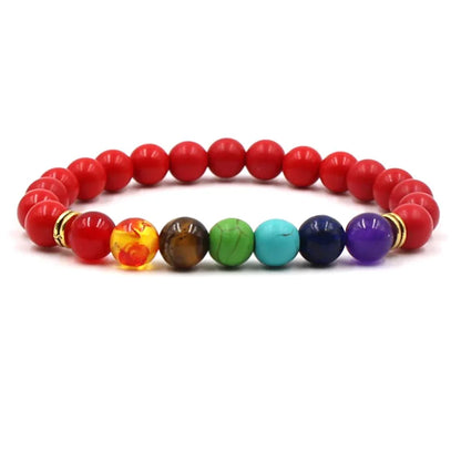 8MM Natural Stone Beaded Chain Bracelets for Women Men Couple Lava Rock Healing Balance Beads Reiki Buddha Chakra Bangle Jewelry