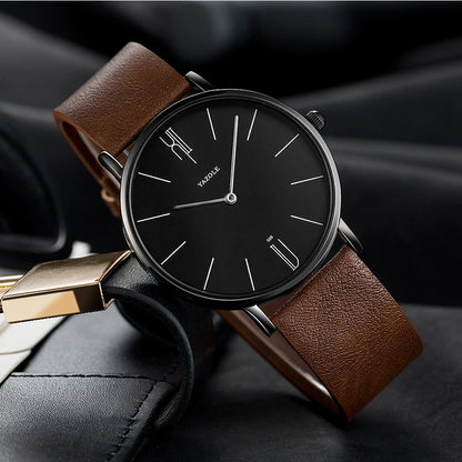 YAZOLE Top Brand Luxury Men Watch Leather Quartz Wristwatches Men'S Business Watch Wristwatch Casual Clock Men Relogio Masculino